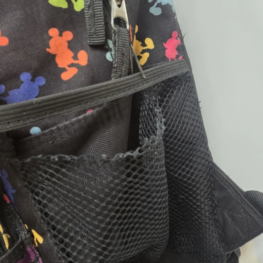 Walt Disney World Park Exclusive MICKEY‎ MOUSE Colorful Book Bag Backpack Black